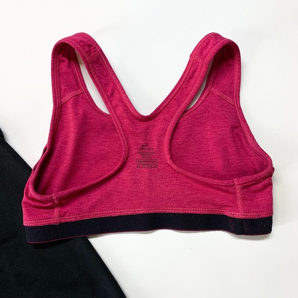 Nike Pro Dry-Fit Racerback Heather Pink Logo Sports Bra - Picture 5 of 7